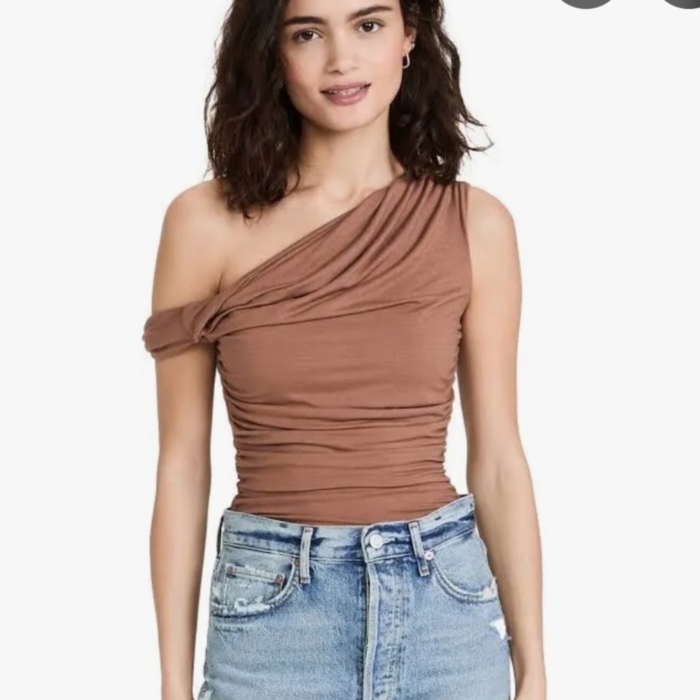 Agolde hilma twist sleeve bodysuit